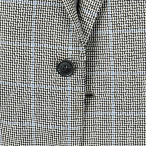 Brooks Brothers Blazer Mens 43R Black White Houndstooth Check Wool Silk - Picture 4 of 16